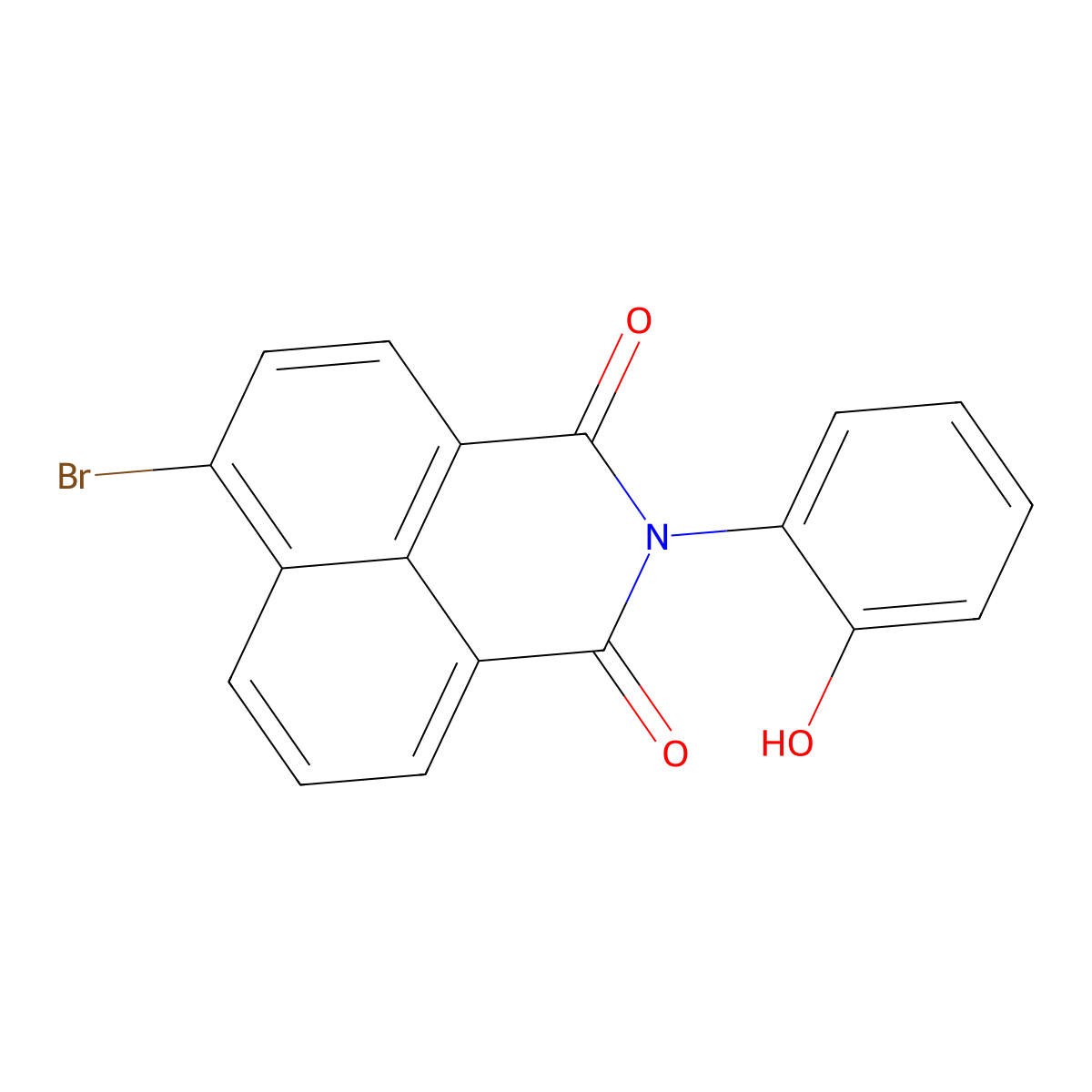 6-Bromo-2-(2-hydroxyphenyl)-1H-benzo[de]isoquinoline-1,3(2H)-dione molecular structure, CAS 387365-32-4