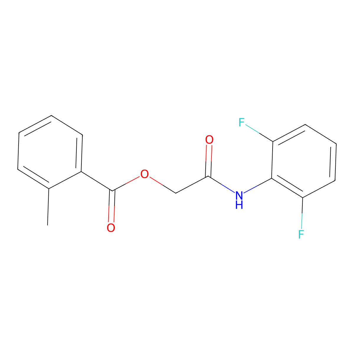 [2-(2,6-Difluoroanilino)-2-oxoethyl] 2-methylbenzoate molecular structure, CAS 387368-70-9