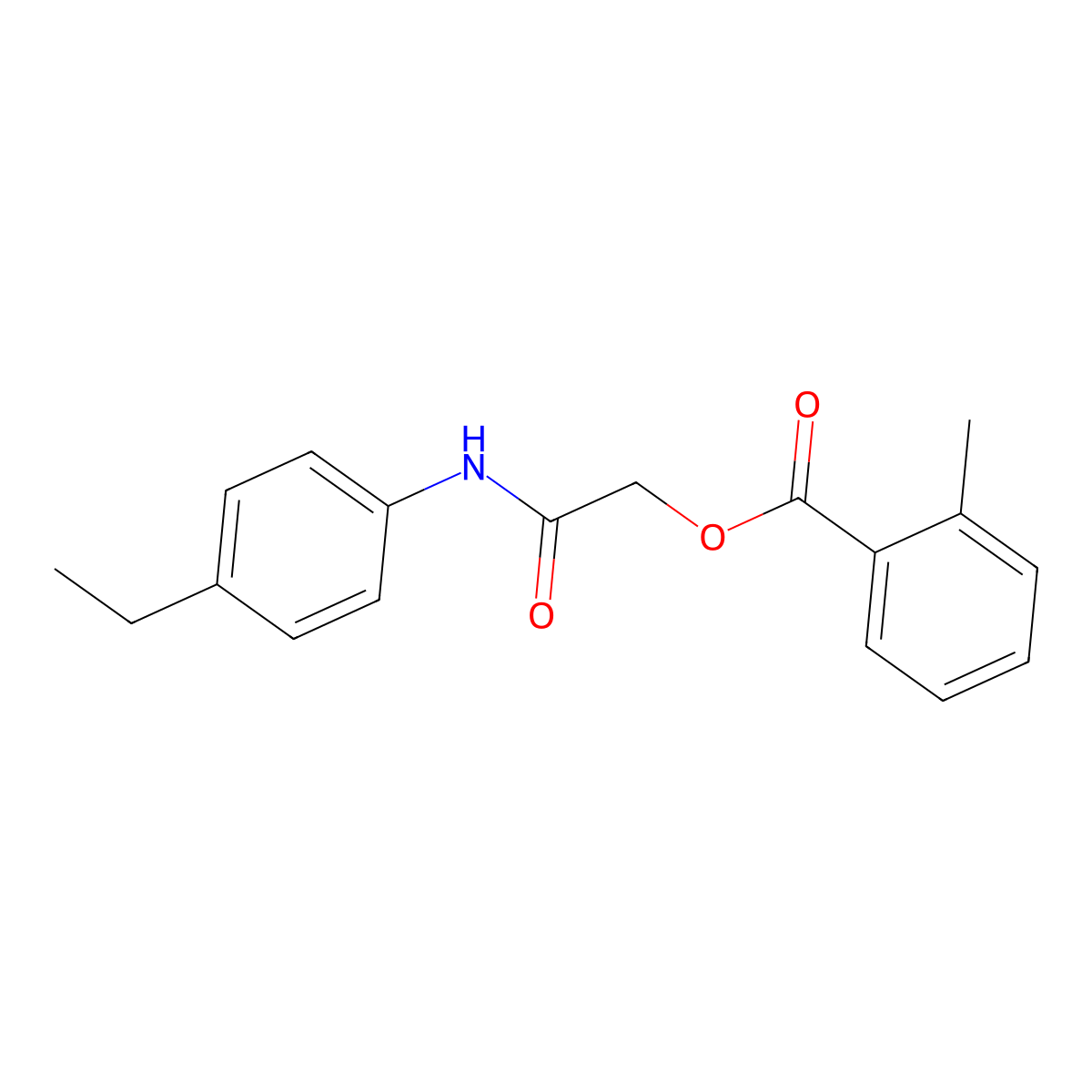 [(4-Ethylphenyl)carbamoyl]methyl 2-methylbenzoate molecular structure, CAS 387369-25-7