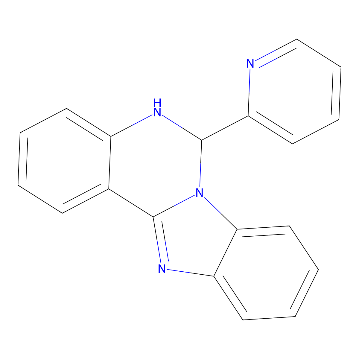 6-Pyridin-2-yl-6,12-dihydrobenzimidazolo[1,2-c]quinazoline molecular structure, CAS 387371-66-6