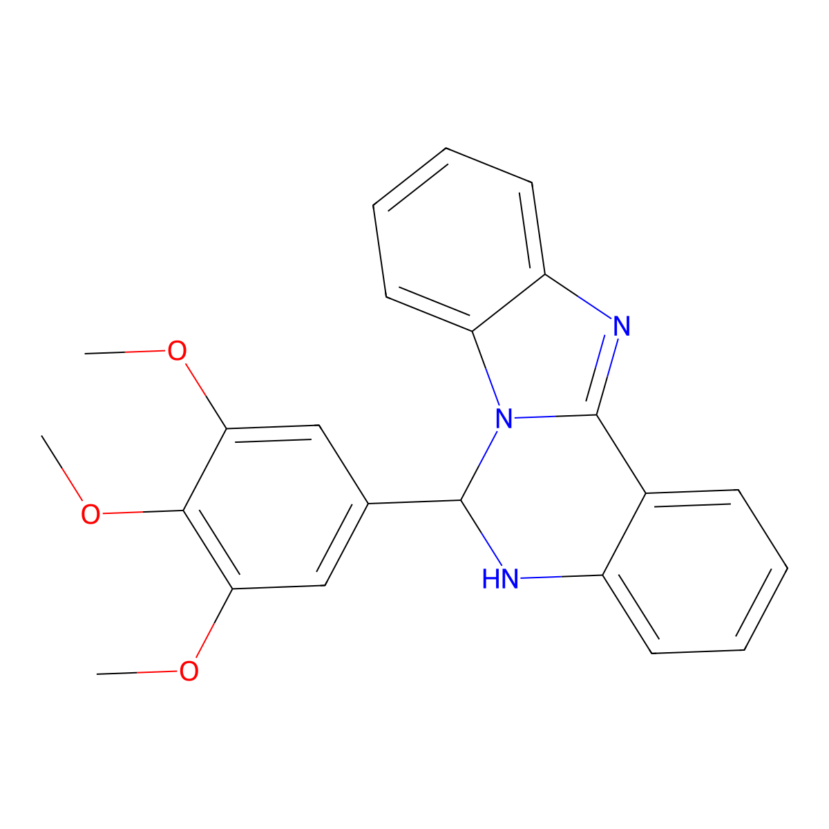 6-(3,4,5-Trimethoxyphenyl)-5,6-dihydrobenzo[4,5]imidazo[1,2-c]quinazoline molecular structure, CAS 387371-82-6