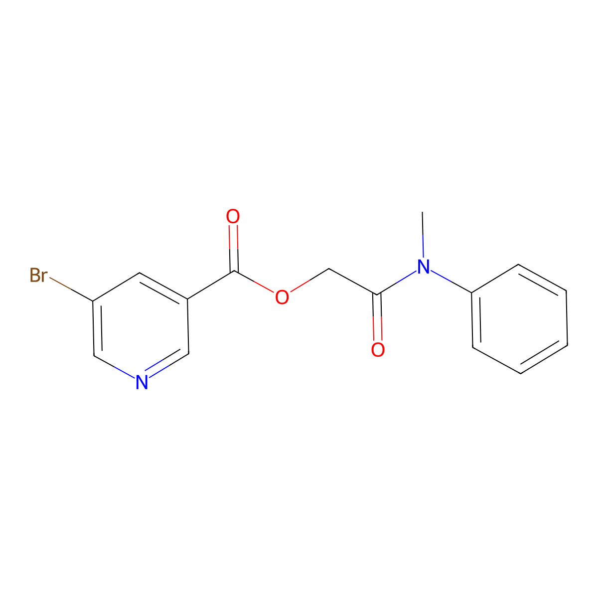[Methyl(phenyl)carbamoyl]methyl 5-bromopyridine-3-carboxylate molecular structure, CAS 387377-85-7