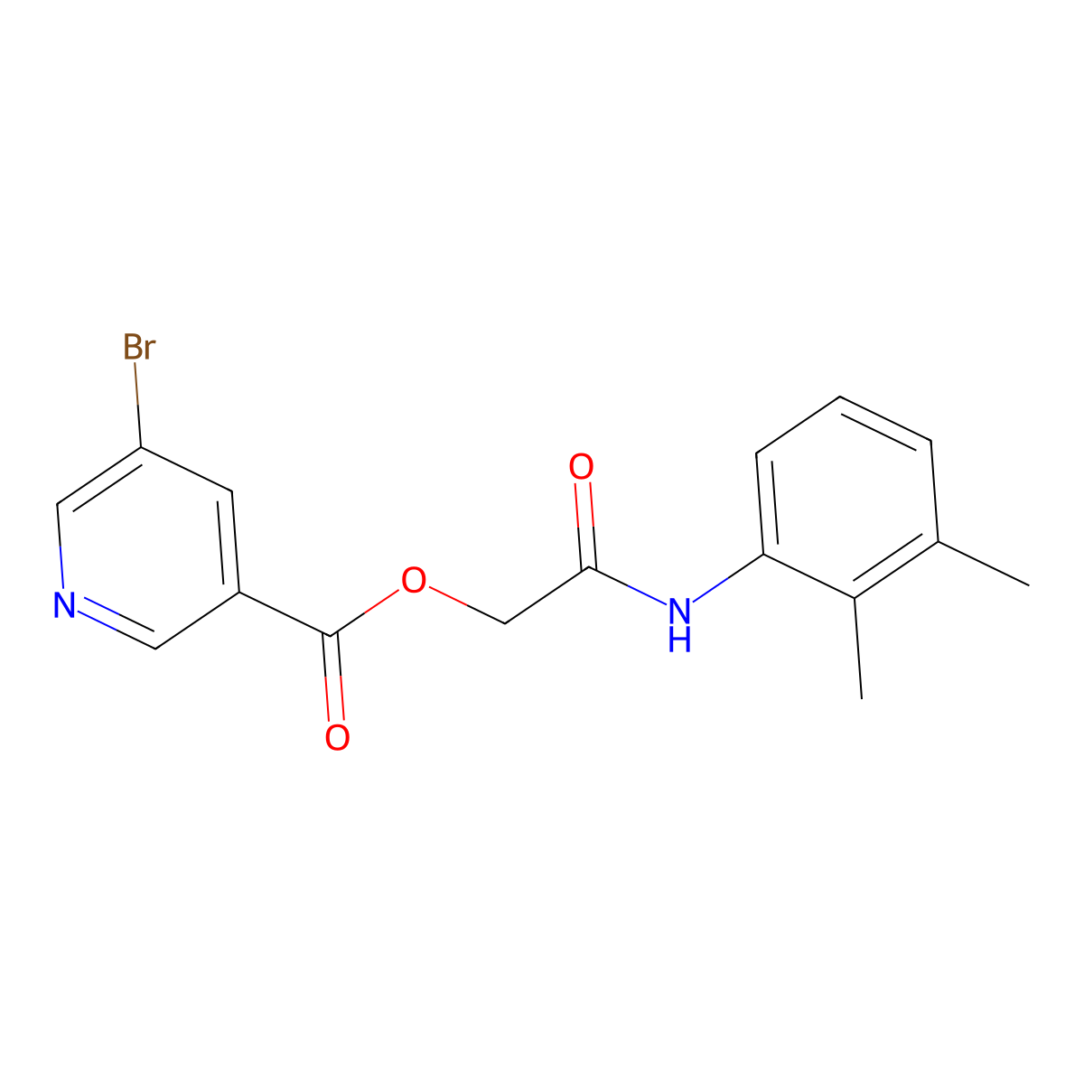 [2-(2,3-Dimethylanilino)-2-oxoethyl] 5-bromopyridine-3-carboxylate molecular structure, CAS 387377-93-7