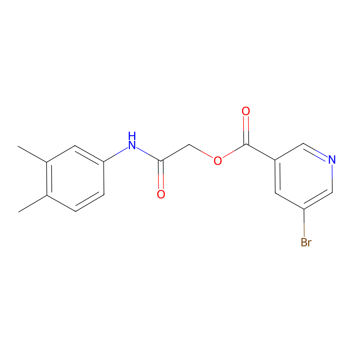2-[(3,4-Dimethylphenyl)amino]-2-oxoethyl 5-bromopyridine-3-carboxylate molecular structure, CAS 387377-97-1
