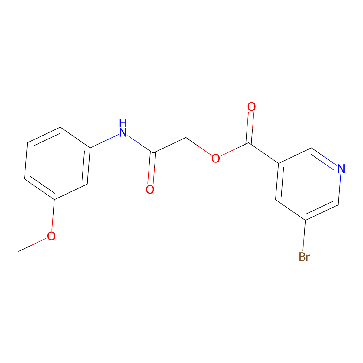[2-(3-Methoxyanilino)-2-oxoethyl] 5-bromopyridine-3-carboxylate molecular structure, CAS 387378-10-1