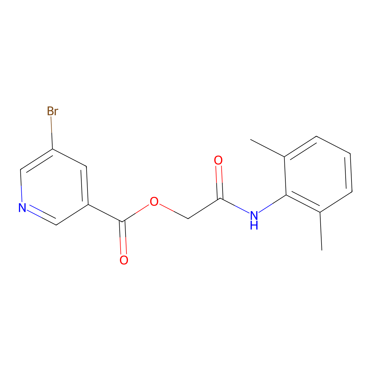 [2-(2,6-Dimethylanilino)-2-oxoethyl] 5-bromopyridine-3-carboxylate molecular structure, CAS 387378-16-7