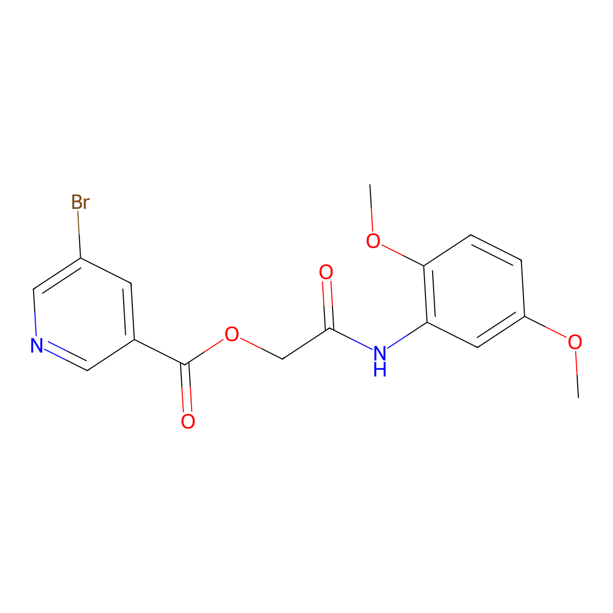 [2-(2,5-Dimethoxyanilino)-2-oxoethyl] 5-bromopyridine-3-carboxylate molecular structure, CAS 387378-22-5
