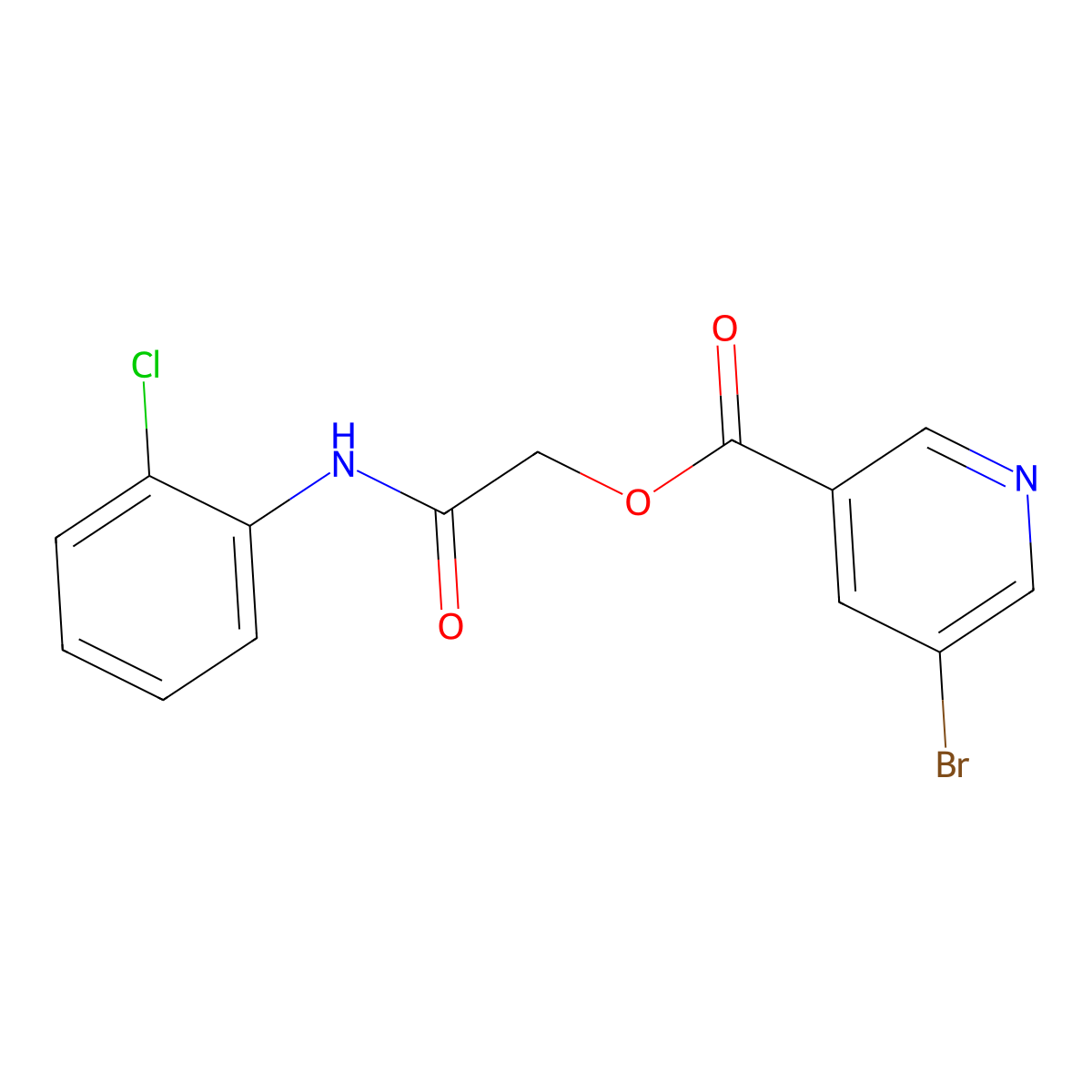 [2-(2-Chloroanilino)-2-oxoethyl] 5-bromopyridine-3-carboxylate molecular structure, CAS 387378-24-7