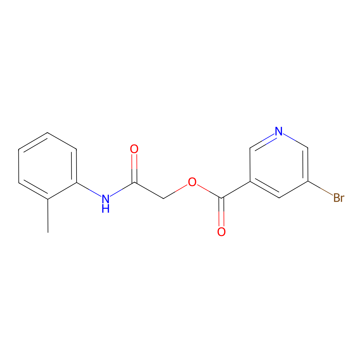 2-[(2-Methylphenyl)amino]-2-oxoethyl 5-bromopyridine-3-carboxylate molecular structure, CAS 387378-29-2