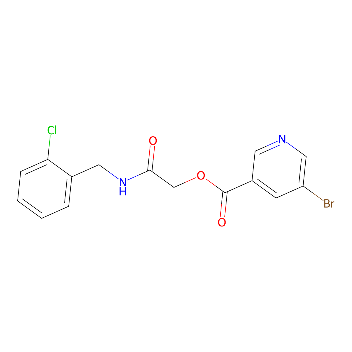 2-((2-Chlorobenzyl)amino)-2-oxoethyl 5-bromonicotinate molecular structure, CAS 387378-54-3