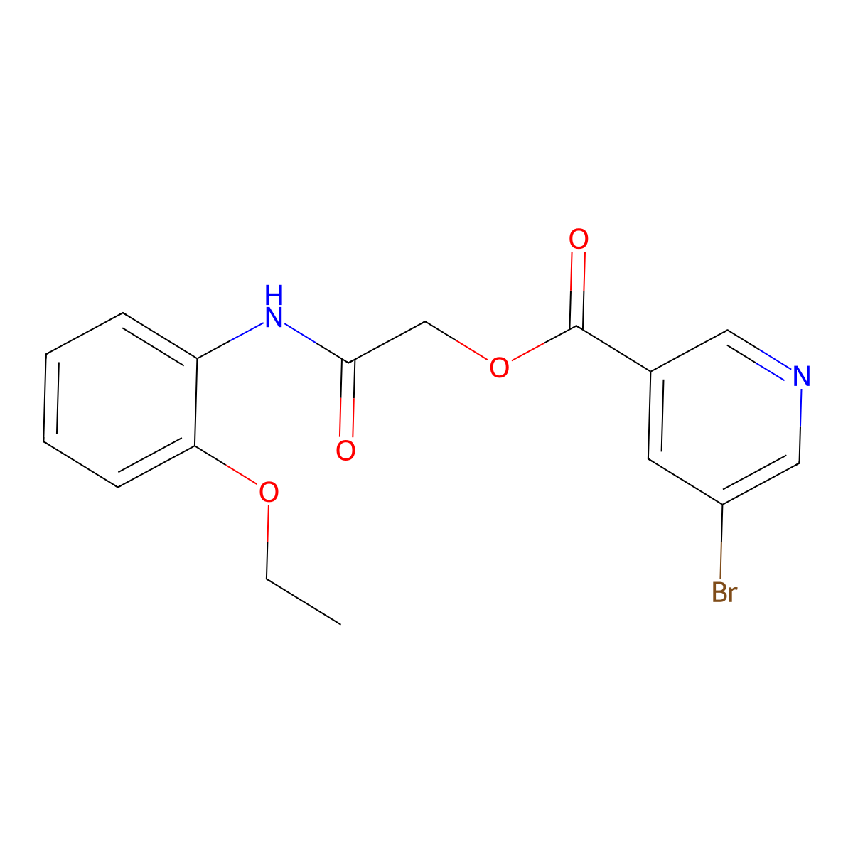 [2-(2-Ethoxyanilino)-2-oxoethyl] 5-bromopyridine-3-carboxylate molecular structure, CAS 387378-72-5
