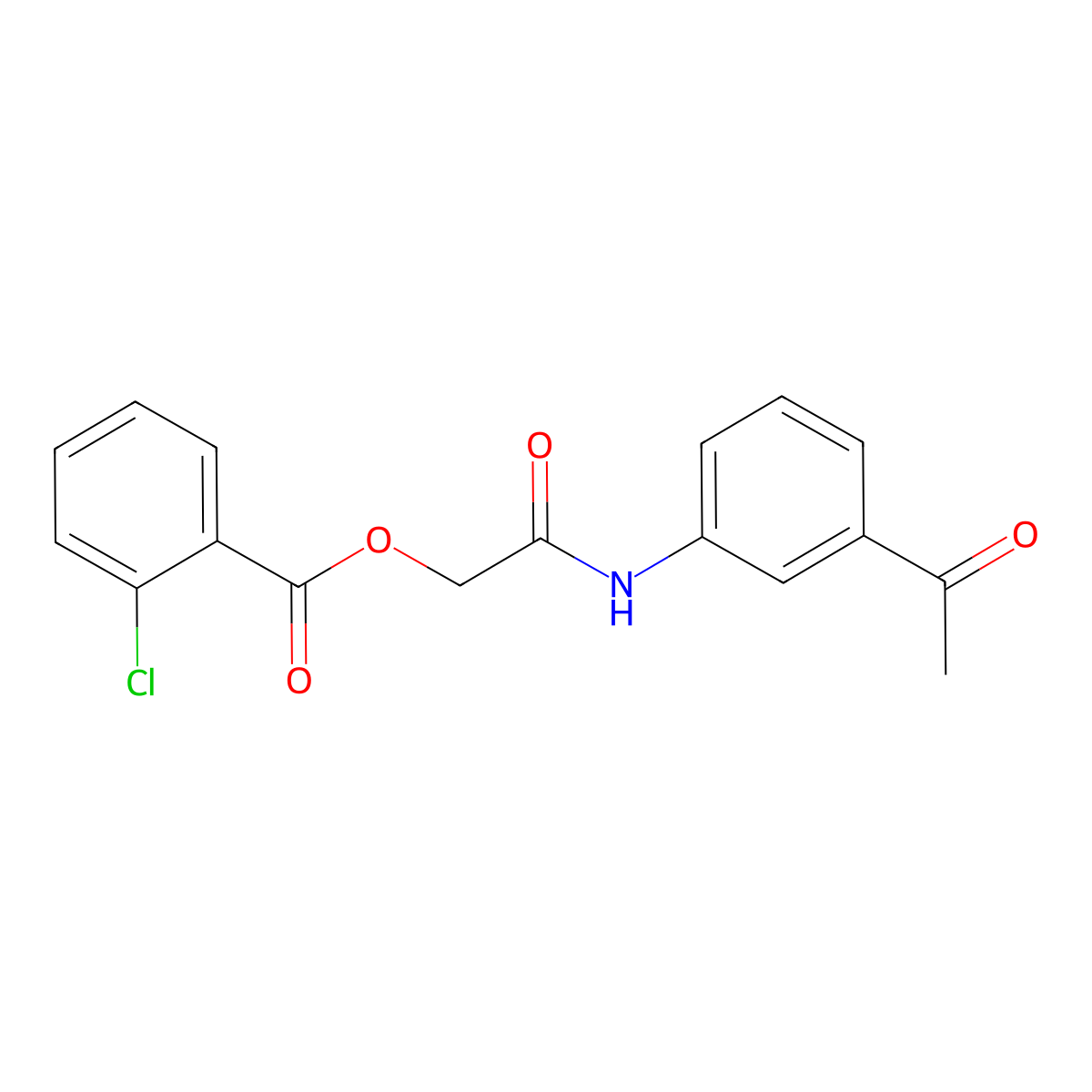 2-(3-Acetylanilino)-2-oxoethyl 2-chlorobenzoate molecular structure, CAS 387380-91-8