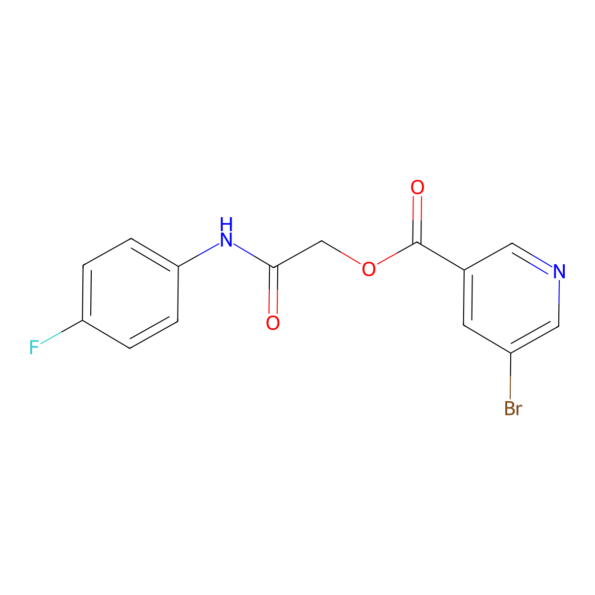 2-((4-Fluorophenyl)amino)-2-oxoethyl 5-bromonicotinate molecular structure, CAS 387381-84-2