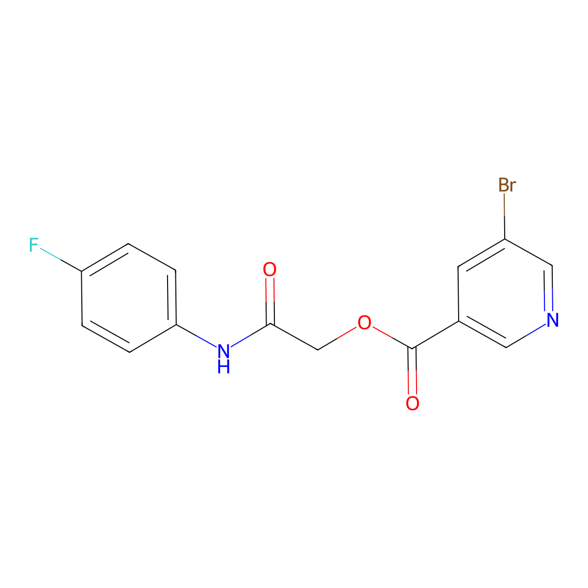 2-((4-Fluorophenyl)amino)-2-oxoethyl 5-bromonicotinate molecular structure, CAS 387381-84-2