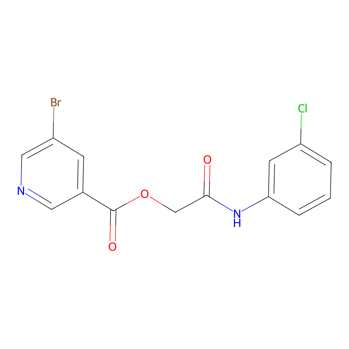 [2-(3-Chloroanilino)-2-oxoethyl] 5-bromopyridine-3-carboxylate molecular structure, CAS 387381-92-2