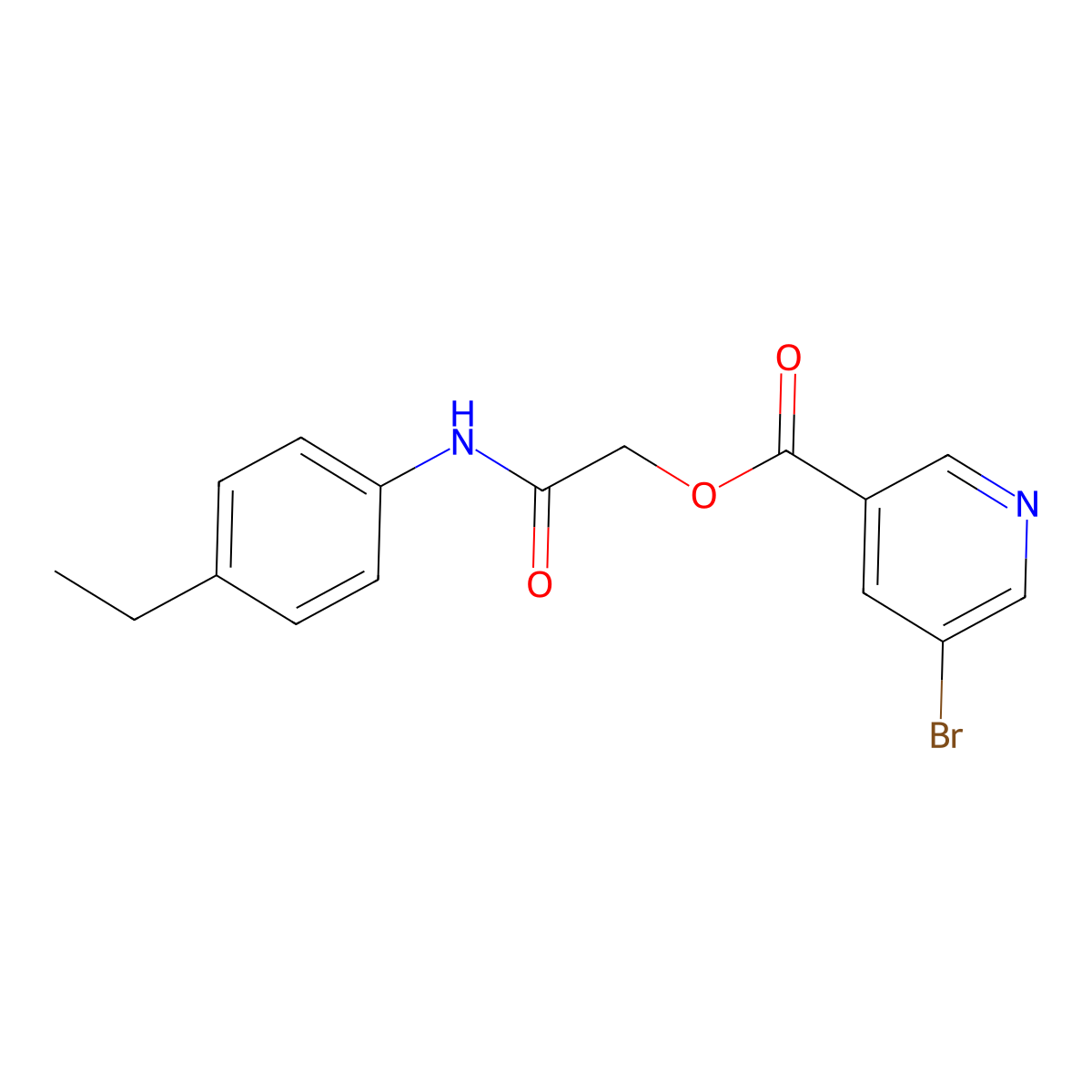[2-(4-Ethylanilino)-2-oxoethyl] 5-bromopyridine-3-carboxylate molecular structure, CAS 387381-96-6