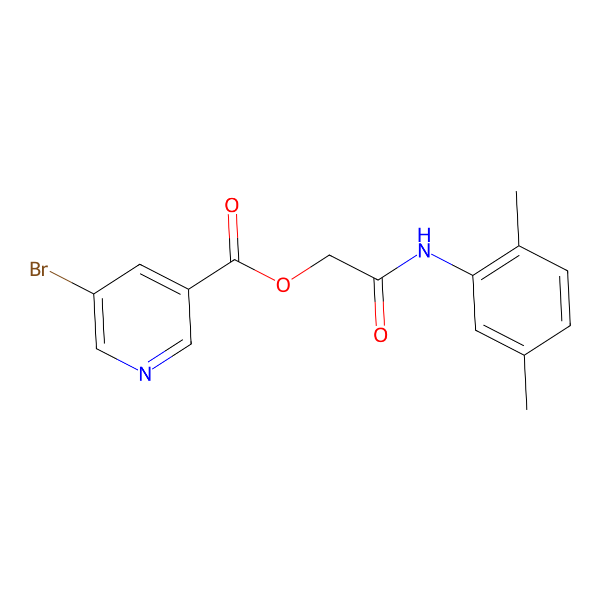 [2-(2,5-Dimethylanilino)-2-oxoethyl] 5-bromopyridine-3-carboxylate molecular structure, CAS 387381-99-9