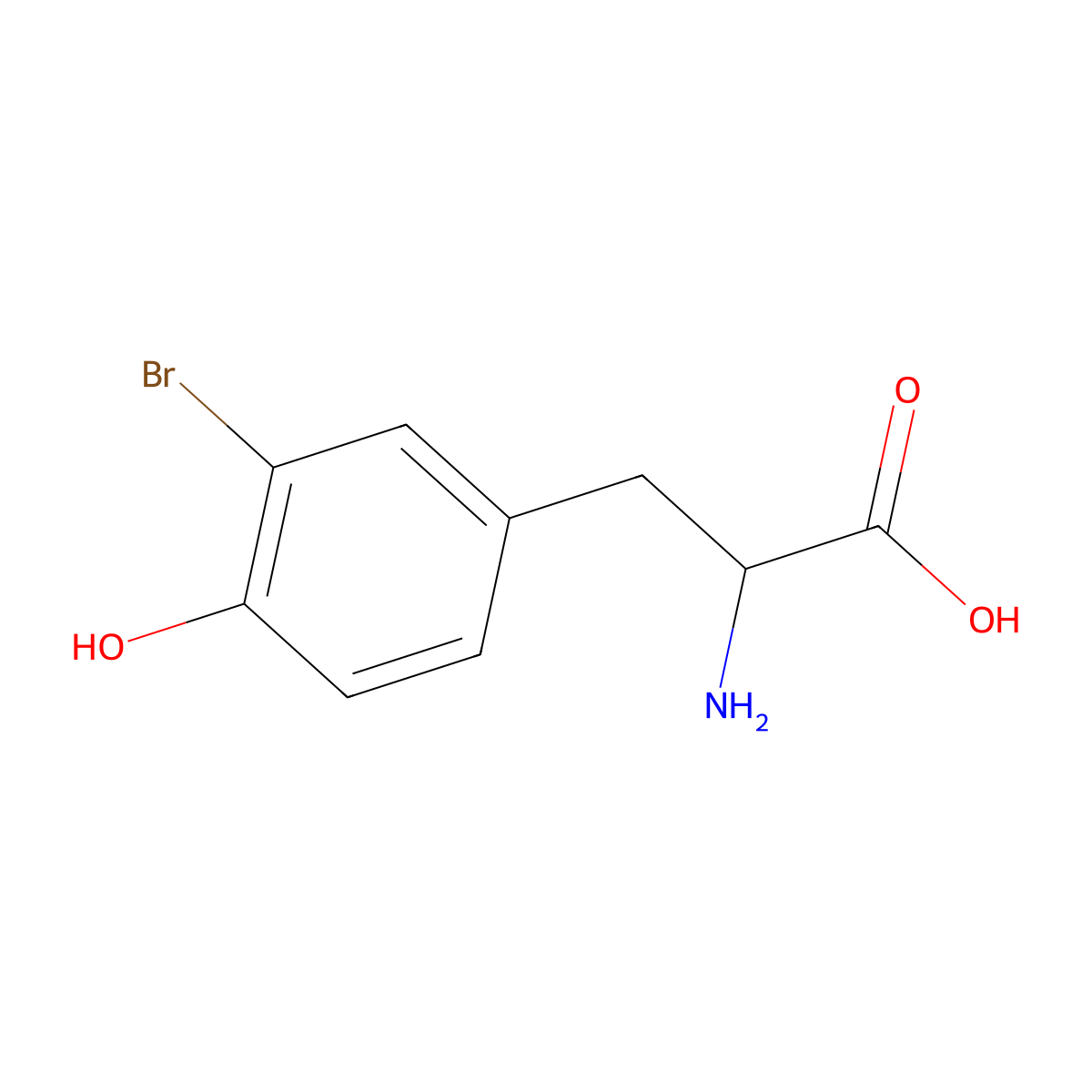 3-Bromo-L-tyrosine molecular structure, CAS 38739-13-8