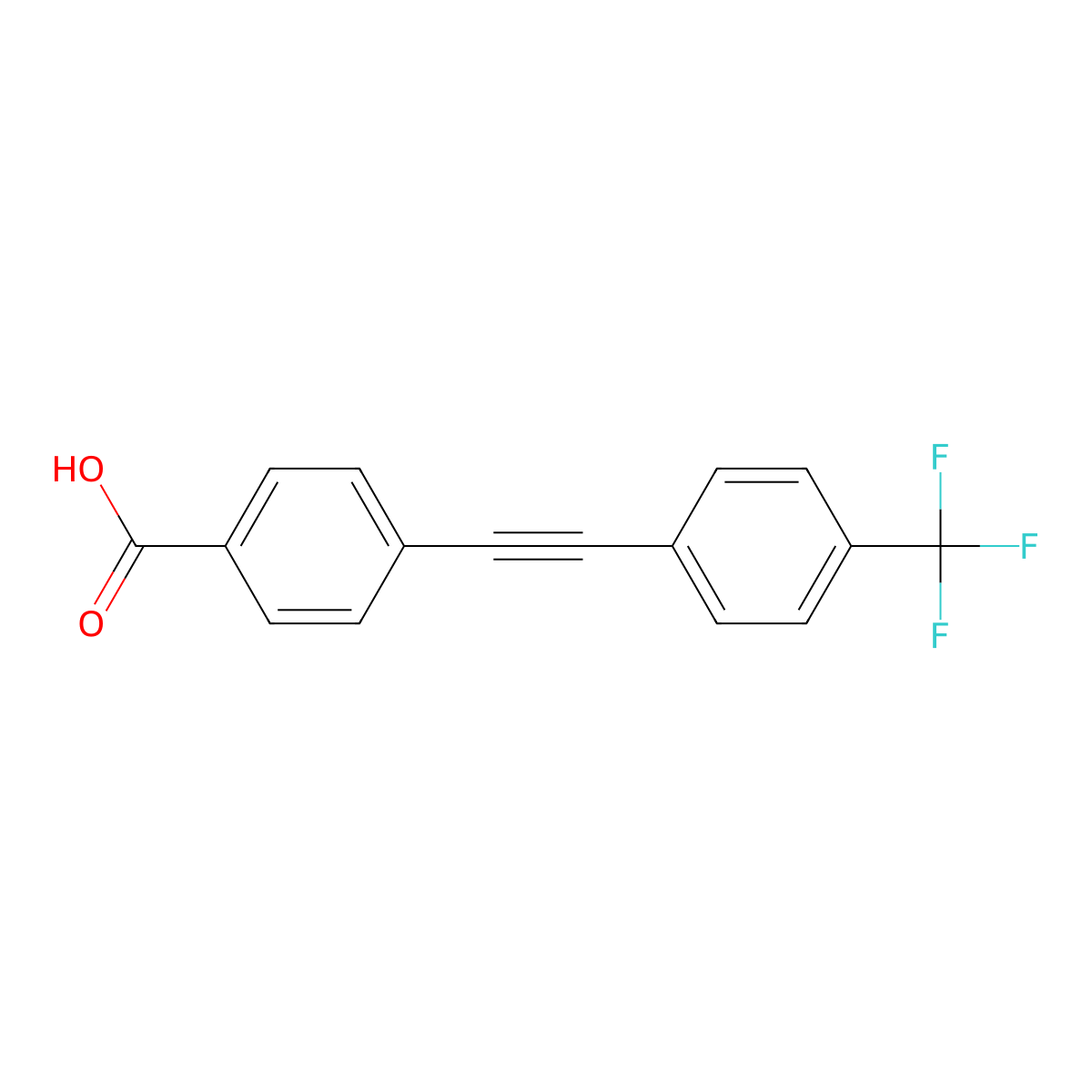 4-{2-[4-(Trifluoromethyl)phenyl]ethynyl}benzoic acid molecular structure, CAS 387398-42-7