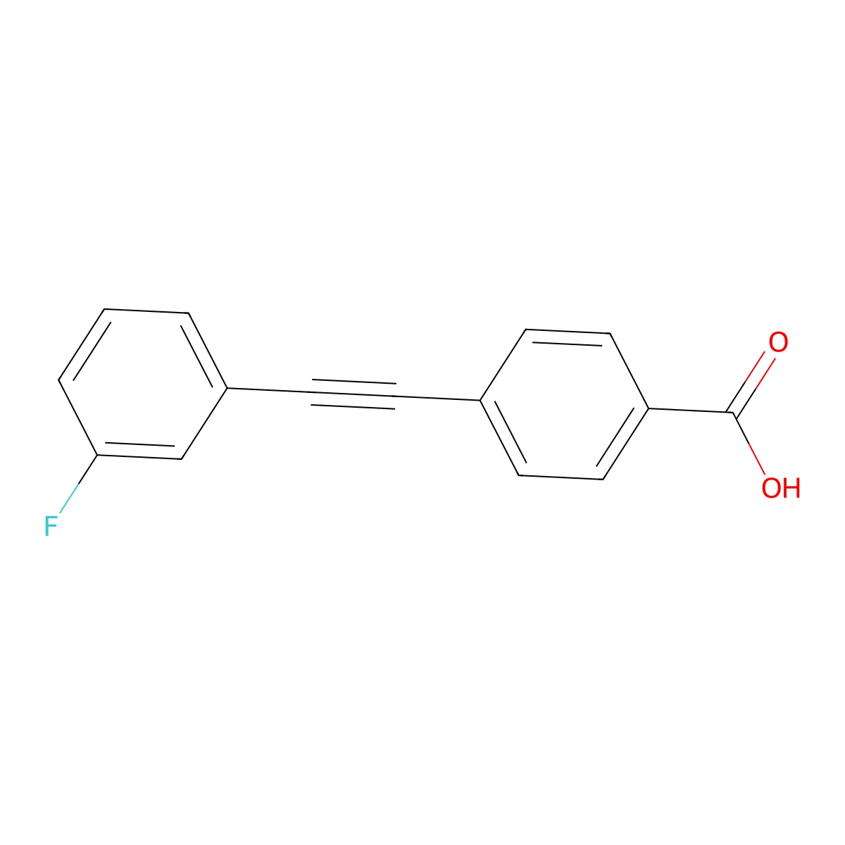 4-((3-Fluorophenyl)ethynyl)benzoic acid molecular structure, CAS 387398-44-9