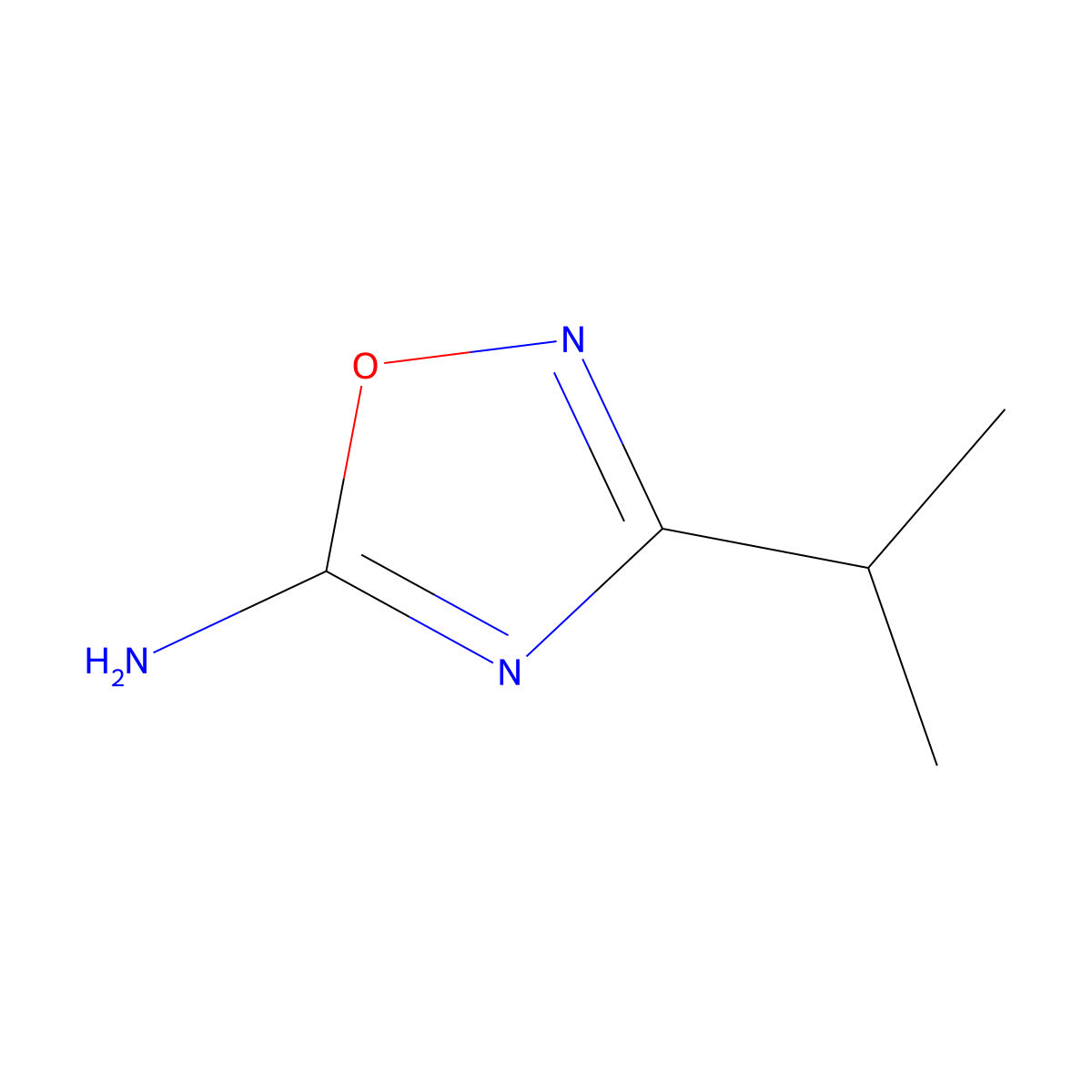 3-Isopropyl-1,2,4-oxadiazol-5-amine molecular structure, CAS 3874-89-3