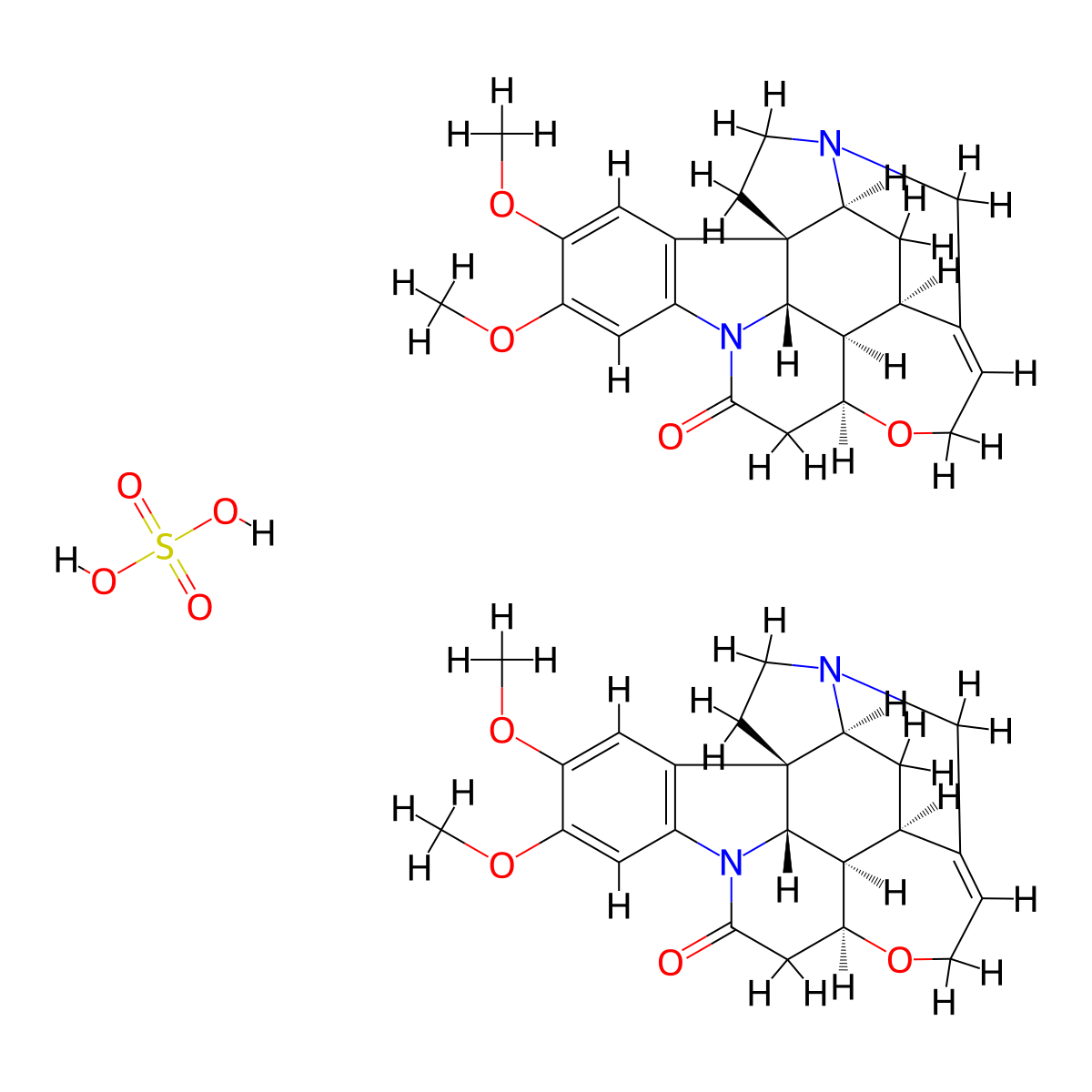 Brucine Sulfate molecular structure, CAS 38741-38-7