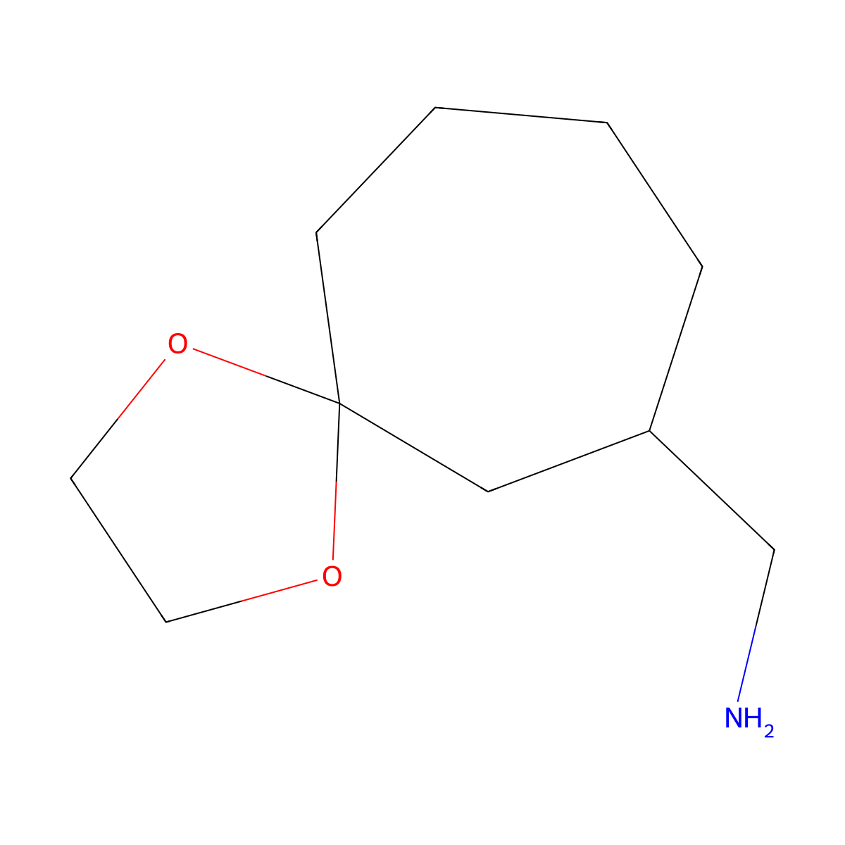 {1,4-Dioxaspiro[4.6]undecan-7-yl}methanamine molecular structure, CAS 38745-81-2