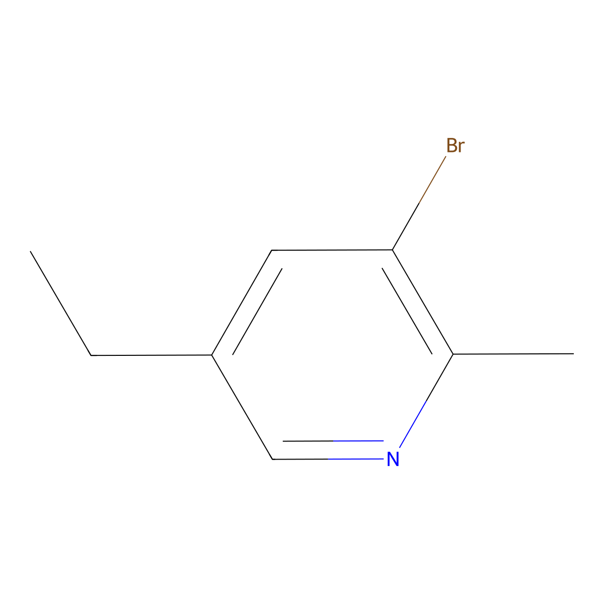 3-Bromo-5-ethyl-2-methylpyridine molecular structure, CAS 38749-84-7