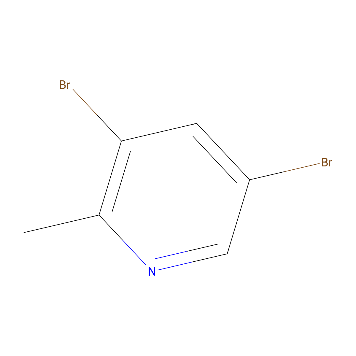 3,5-Dibromo-2-methylpyridine molecular structure, CAS 38749-87-0