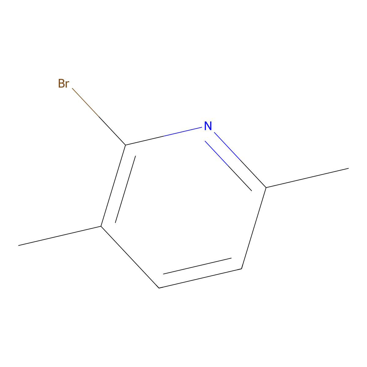2-Bromo-3,6-dimethylpyridine molecular structure, CAS 38749-92-7