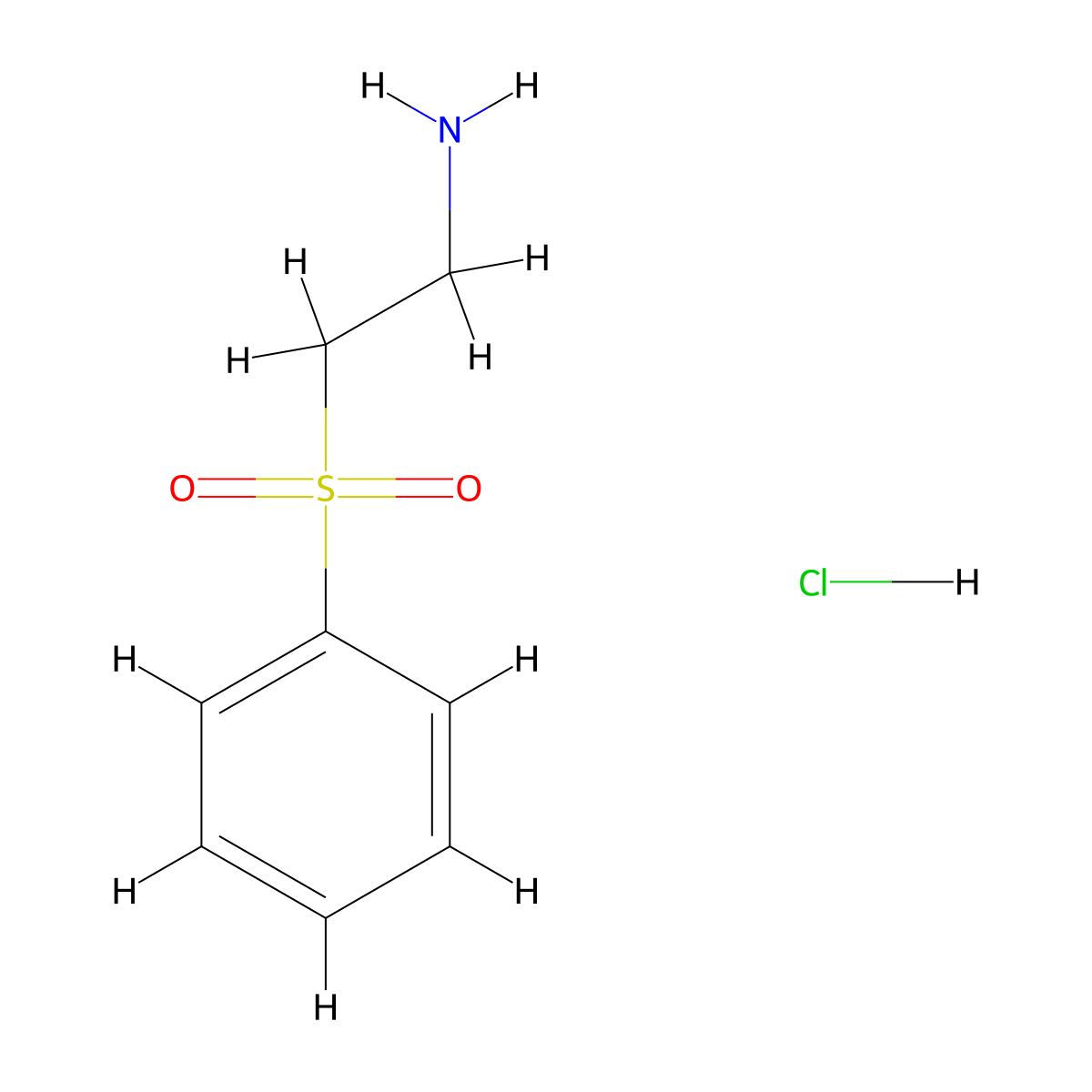 2-(Phenylsulfonyl)ethanamine hydrochloride molecular structure, CAS 38752-48-6