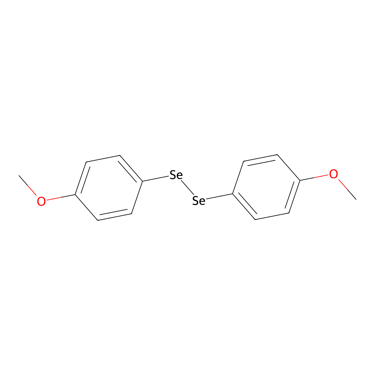 Diselenide, bis(4-methoxyphenyl) molecular structure, CAS 38762-70-8