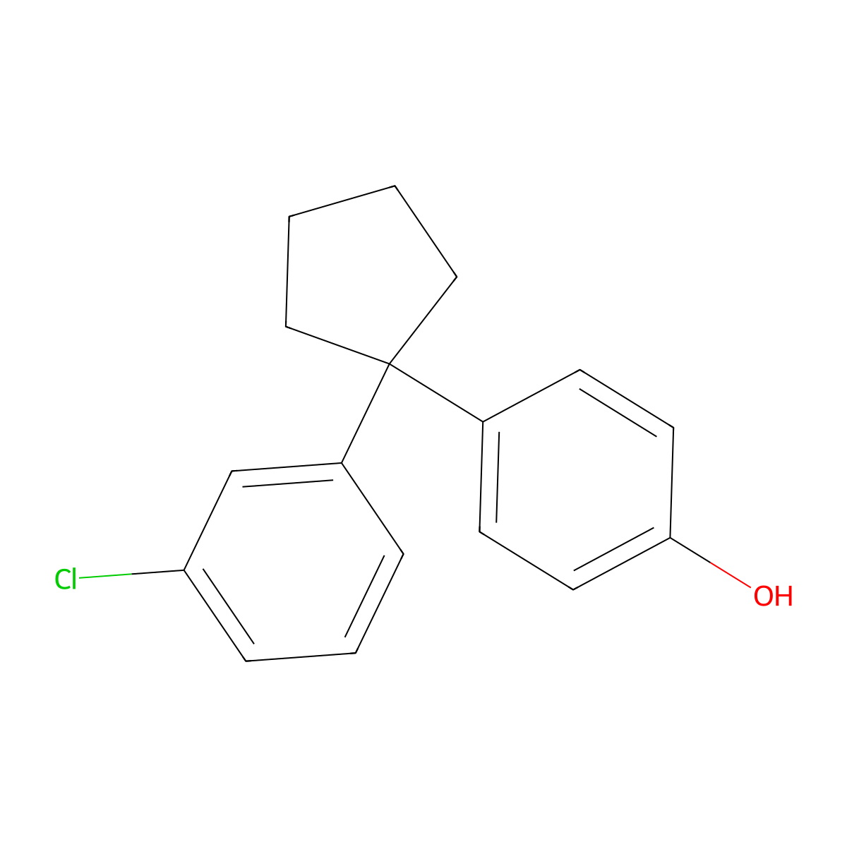 4-[1-(3-Chlorophenyl)cyclopentyl]phenol molecular structure, CAS 38777-89-8