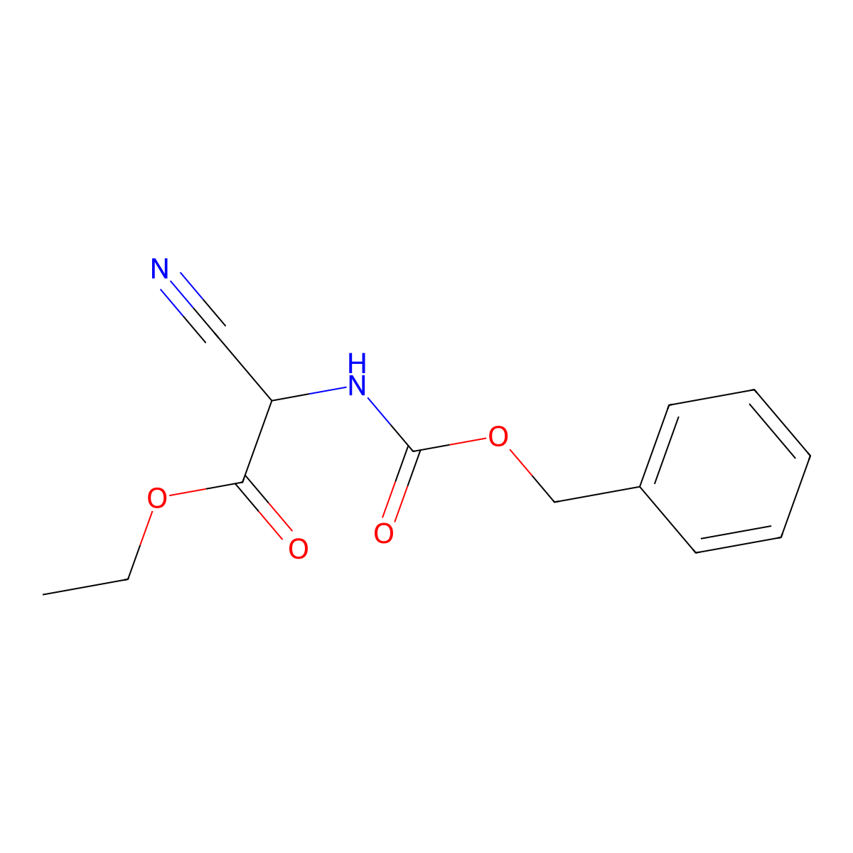 Ethyl 2-(((benzyloxy)carbonyl)amino)-2-cyanoacetate molecular structure, CAS 3878-13-5