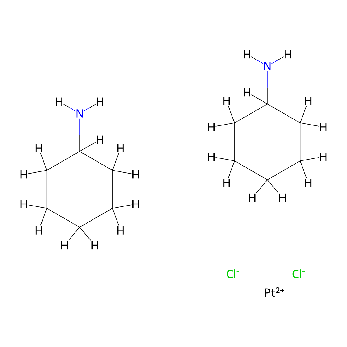 (SP-4-2)-Dichlorobis(cyclohexanamine)platinum molecular structure, CAS 38780-35-7