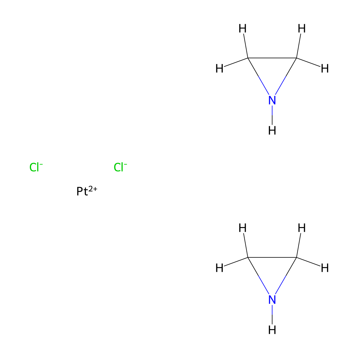 (SP-4-2)-Bis(aziridine)dichloroplatinum molecular structure, CAS 38780-41-5