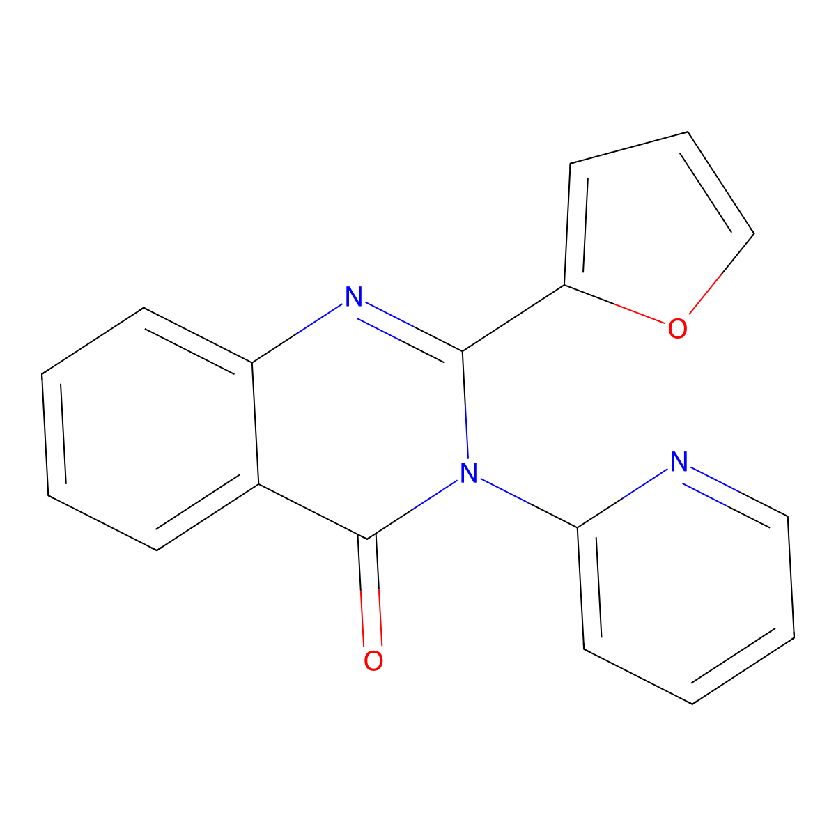 2-(Furan-2-yl)-3-pyridin-2-ylquinazolin-4-one molecular structure, CAS 38781-87-2