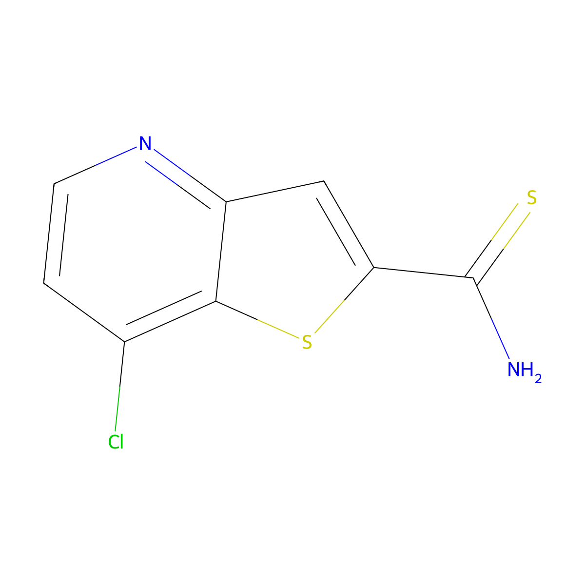 7-Chlorothieno[3,2-b]pyridine-2-carbothioamide molecular structure, CAS 387819-23-0