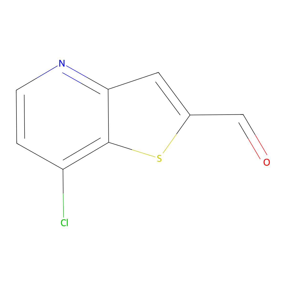 7-Chlorothieno[3,2-b]pyridine-2-carbaldehyde molecular structure, CAS 387819-41-2