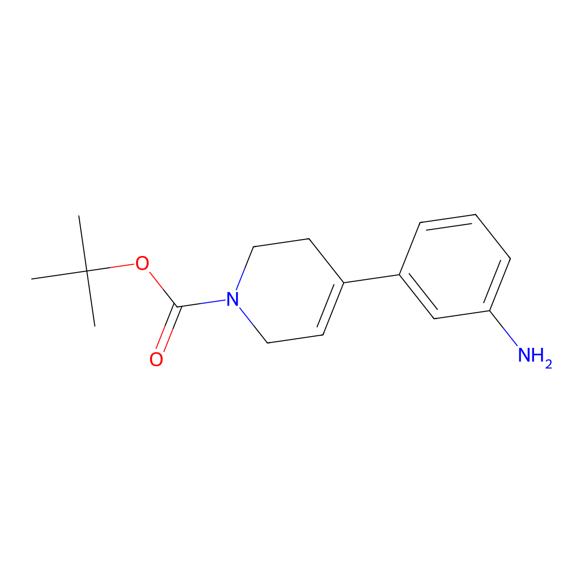 tert-Butyl 4-(3-aminophenyl)-5,6-dihydropyridine-1(2H)-carboxylate molecular structure, CAS 387827-18-1