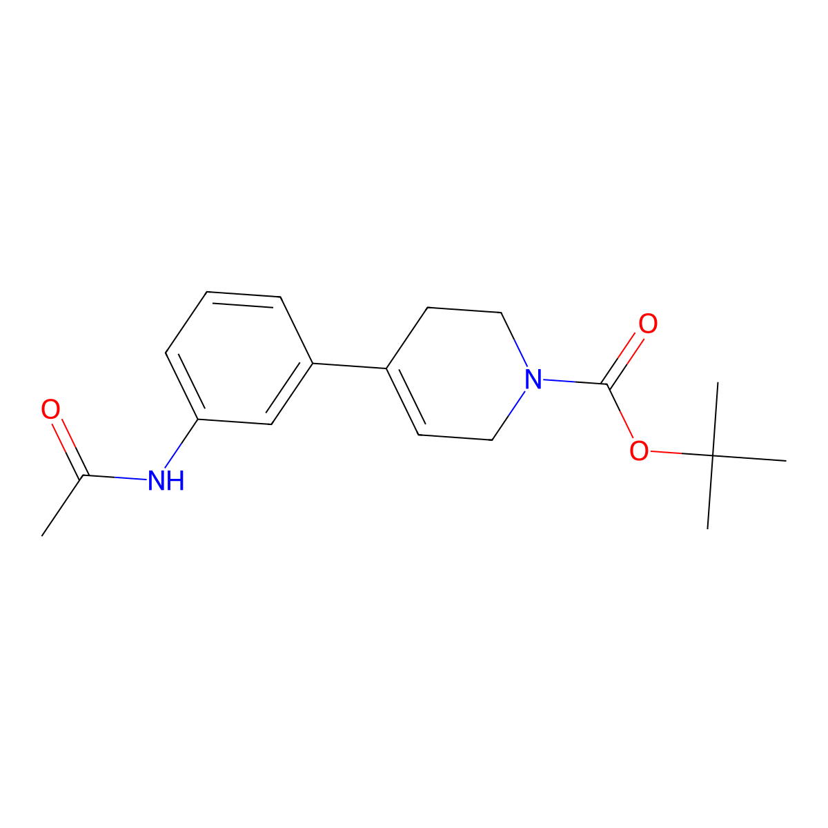 tert-butyl 4-[3-(acetylamino)phenyl]-3,6-dihydro-1(2H)-pyridinecarboxylate molecular structure, CAS 387827-20-5