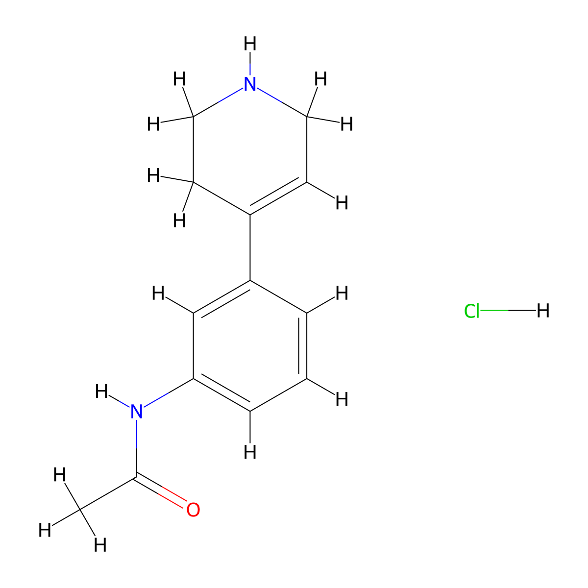 N-(3-(1,2,3,6-tetrahydropyridin-4-yl)phenyl)acetamide hydrochloride molecular structure, CAS 387827-21-6