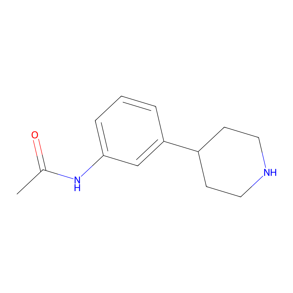 Acetamide, N-[3-(4-piperidinyl)phenyl]- molecular structure, CAS 387827-25-0