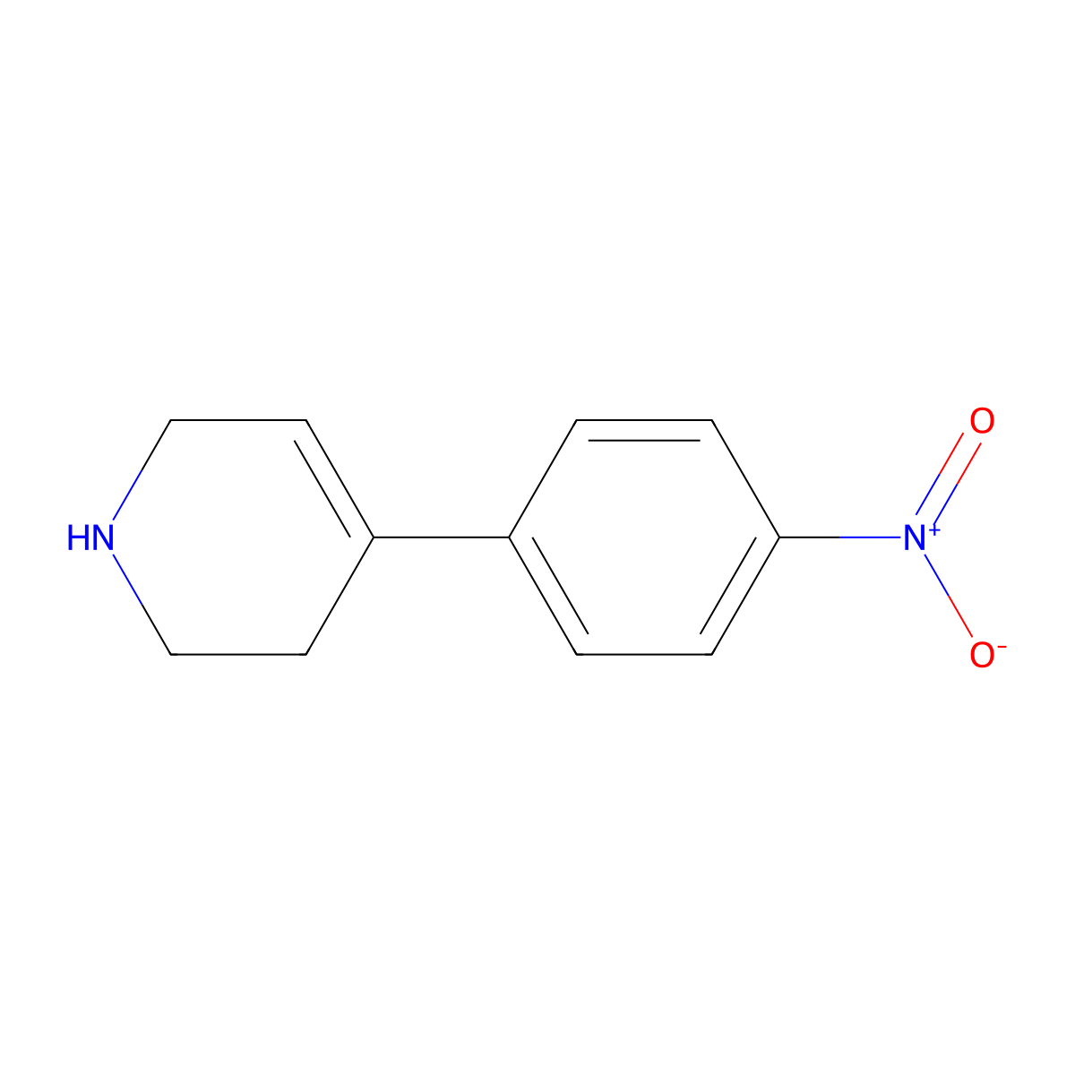 4-(4-Nitrophenyl)-1,2,3,6-tetrahydropyridine molecular structure, CAS 387827-34-1