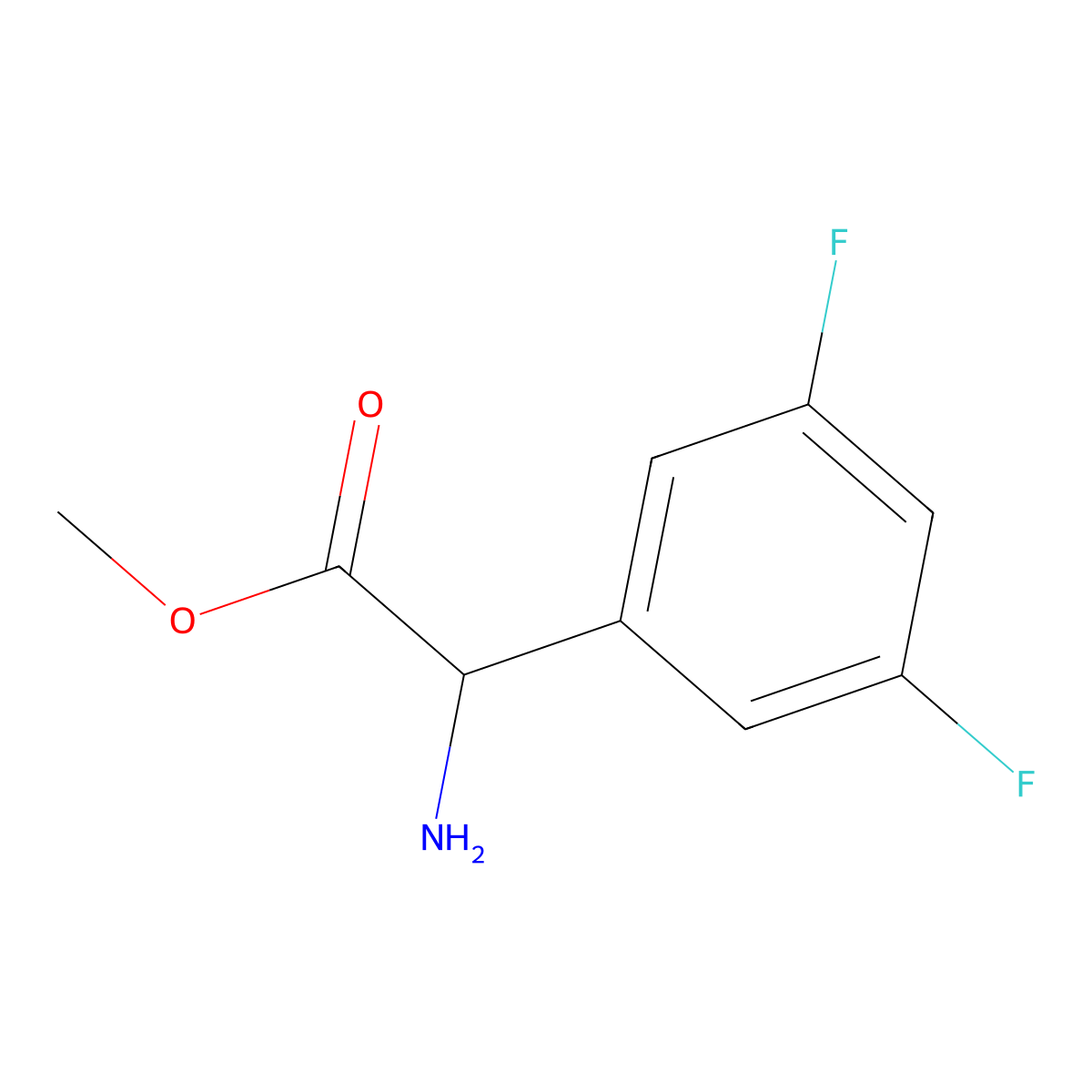 Methyl 2-amino-2-(3,5-difluorophenyl)acetate molecular structure, CAS 387827-36-3