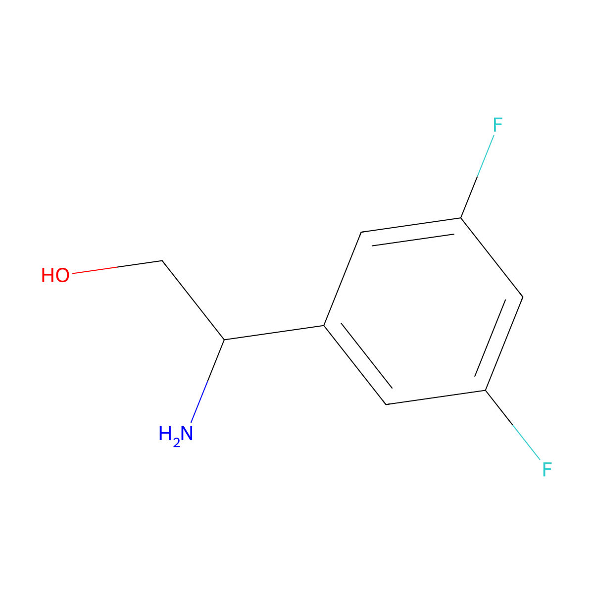 2-Amino-2-(3,5-difluorophenyl)ethan-1-ol molecular structure, CAS 387827-37-4