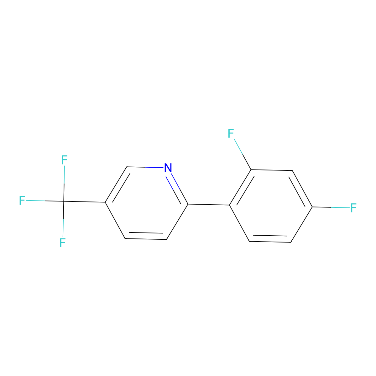 2-(2,4-Difluorophenyl)-5-(trifluoromethyl)pyridine molecular structure, CAS 387827-64-7