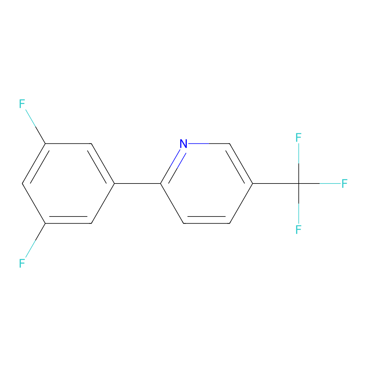 2-(3,5-Difluorophenyl)-5-(trifluoromethyl)pyridine molecular structure, CAS 387827-65-8