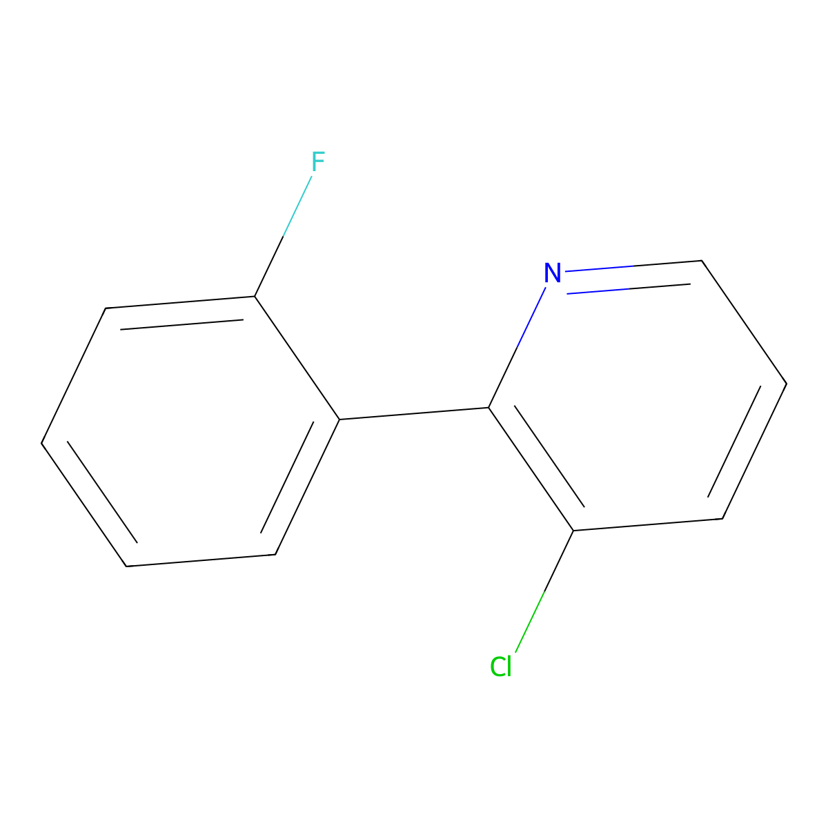 3-Chloro-2-(2-fluorophenyl)pyridine molecular structure, CAS 387827-67-0
