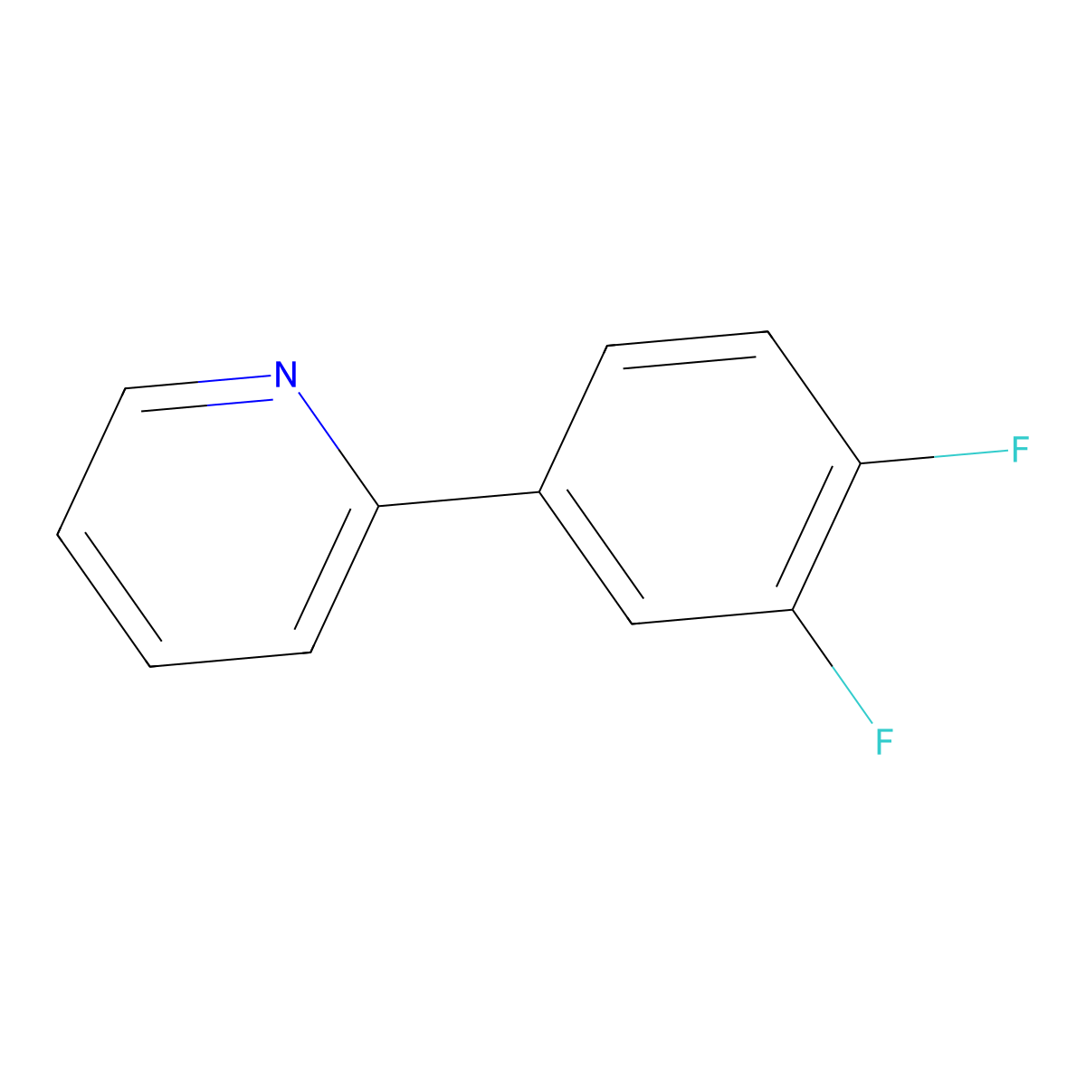 2-(3,4-Difluorophenyl)pyridine molecular structure, CAS 387831-85-8